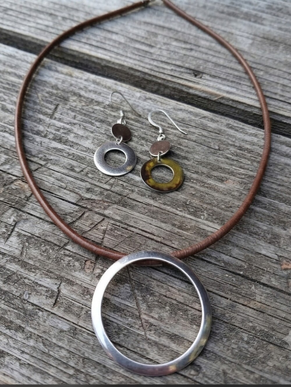 Sterling Silver Modern Design Necklace Set